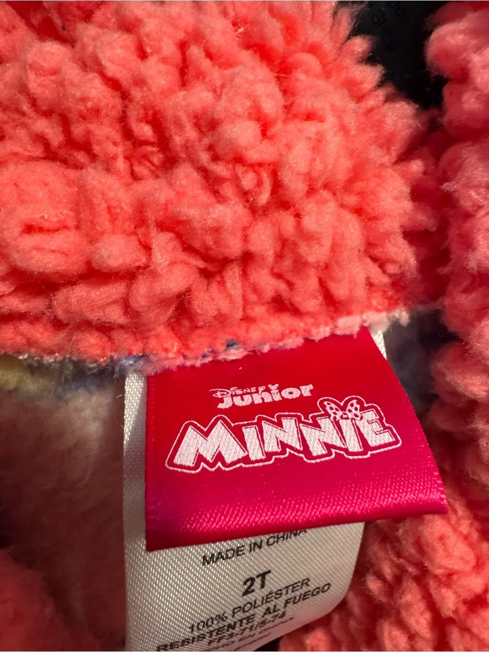 Minnie Mouse Pink Plush Hooded Robe W/donuts Little Girls Toddler Size 2T